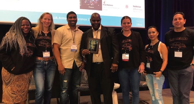 Dr. Dicker (second from left) and the Wraparound team at the annual conference of the Health Alliance for Violence Intervention in 2017